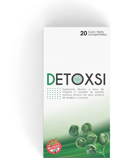 Caja de Detoxsi, suplemento dietario de 20 comprimidos